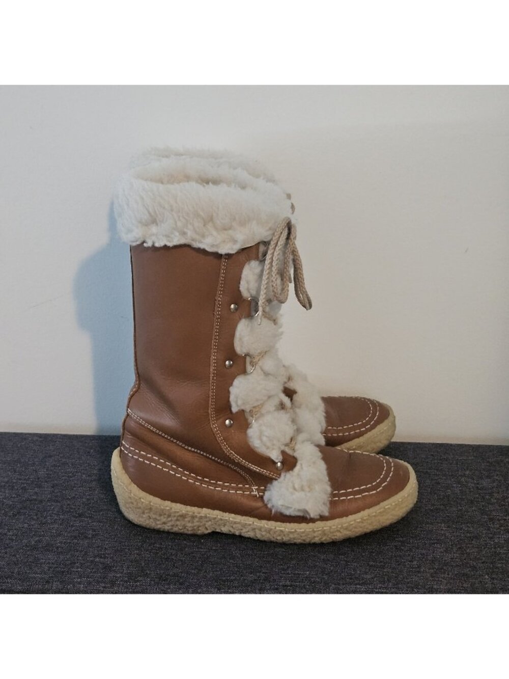 Cabelas Waterproof Tan Sherpa Duck Snow Boots Womens 8